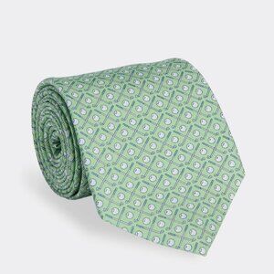 Vineyard Vines Men's Golf Clubs Silk Tie - Green Gecko